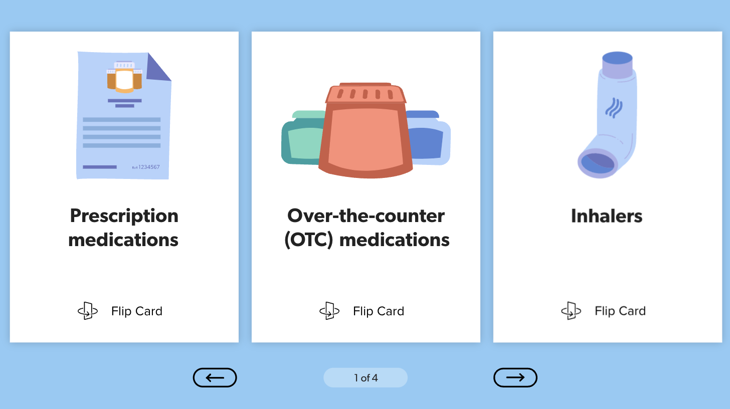 Interactive health content example to educate and motivate health consumers to follow through on their prescriptions